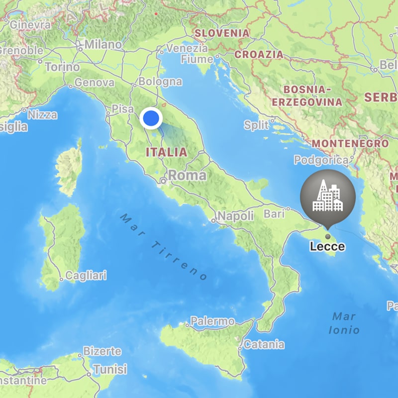 Mappa distanza tra me e Giada